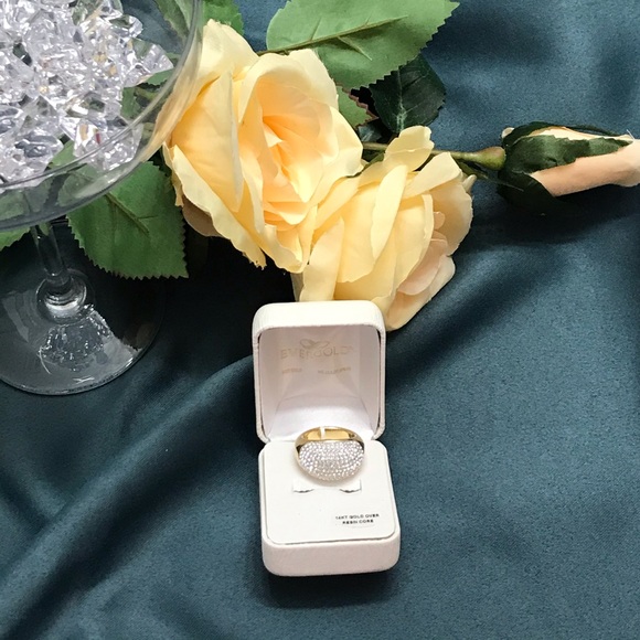 ✨Crystal Dome Ring✨Evergold 14K Yellow Gold Resin✨ - Picture 5 of 8